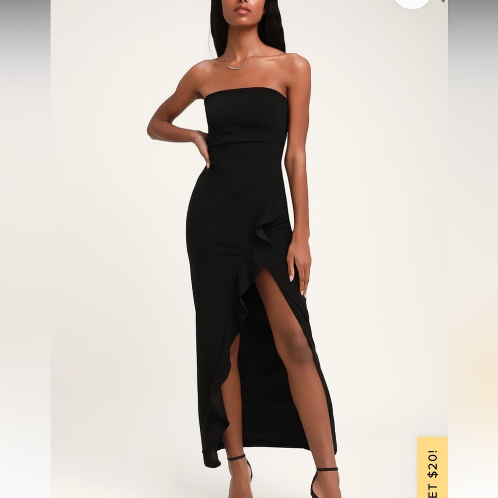 Lulus strapless formal ruffle dress